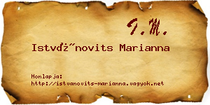 Istvánovits Marianna névjegykártya